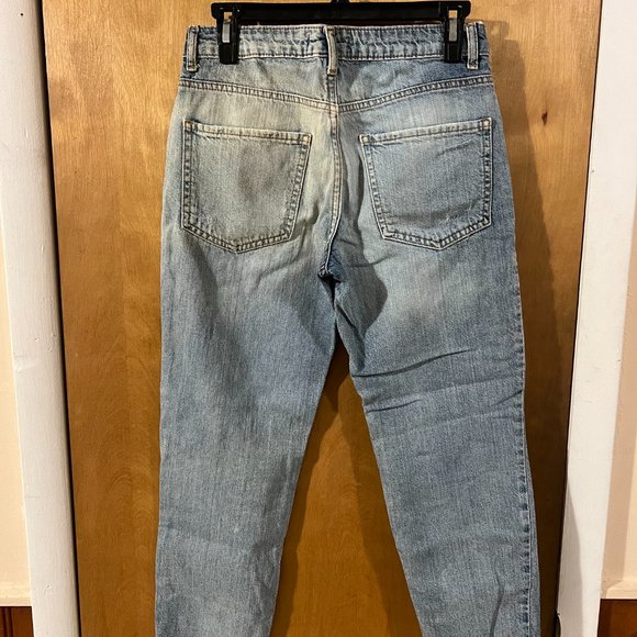 Forever 21 Los Angeles Women's Blue Distressed Ripped Mid-Rise Denim Jeans 26 - Picture 5 of 6